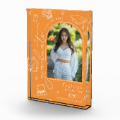 Bloc photo Orange Retro Main dessinée Graduation (Droite)