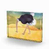 Bloc Photo Ostrich Caricature Avec Tête Dans Le Sable (Droite)