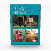 Bloc Photo Our Family Is All Heart Aqua Peach (Devant)