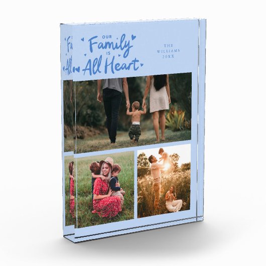 Bloc Photo Our Family Is All Heart Icy Blue (Gauche)