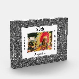 Bloc Photo Paillette argent TOUT ÂGE Joyeux 25ème anniver