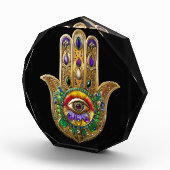 Bloc Photo Painted Gold Hamsa Amethyst Ruby Third Eye (Droite)