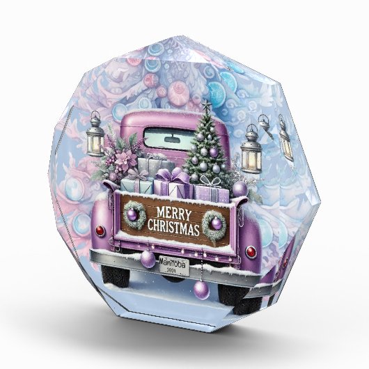 Bloc Photo Pale Purple Camion Vintage Joyeux Noël (Droite)