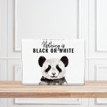 Bloc Photo Panda Funky Moderne Noir Et Blanc Avec Citation<br><div class="desc">Panda Funky Moderne Noir Et Blanc Avec Citation</div>