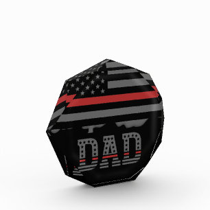 Bloc Photo Papa Thin Red Line Pompier papa Cadeaux
