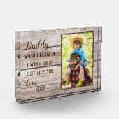 Bloc Photo Papa Une Photo Quand J'Ai Grandi Plaque En Plaque (Gauche)