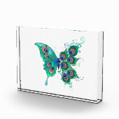 Bloc Photo Papillon aux plumes de paon vert (Droite)