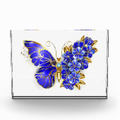 Bloc Photo Papillon saphir à fleurs (Devant)