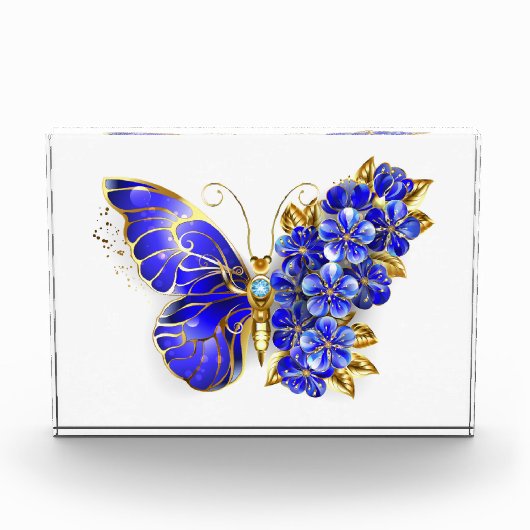 Bloc Photo Papillon Saphir Fleur (Devant)