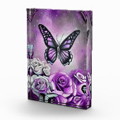 Bloc Photo Papillon Violet & Roses (Droite)