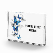 Bloc Photo Papillons volants bleus Morpho (Droite)