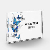Bloc Photo Papillons volants bleus Morpho (Gauche)