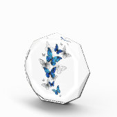 Bloc Photo Papillons volants bleus Morpho (Droite)