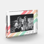 Bloc Photo Pastel Rainbow Personnalisé Nom Cadeau (Gauche)