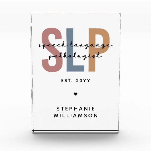 Bloc Photo Pathologiste du langage SLP personnalisé (Devant)