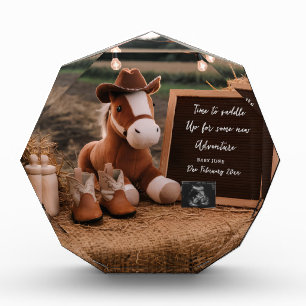 Bloc Photo Pays cowboy cheval Faire-part de grossesse