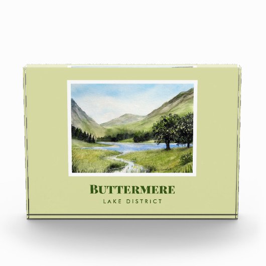 Bloc Photo Paysage aquarelle Peinture du lac Buttermere (Devant)