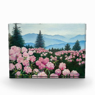 Bloc Photo Paysage de peinture à l'huile des Fleurs sauvages