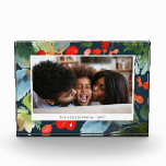 Bloc Photo Peintre | Marine horizontale | Fêtes<br><div class="desc">Affichez votre photo avec style avec ce bloc photo moderne et coloré,  avec des baies peintes et des feuilles sur un arrière - plan bleu marine.</div>