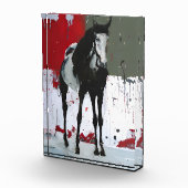 Bloc Photo Peinture à l'effiloche de cheval Pinto (Droite)