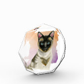 Bloc Photo Peinture élégante d'aquarelle de chat siamois (Gauche)