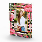 Bloc Photo Peonies sur Blancs Noirs Points Or Personnalisés (Droite)