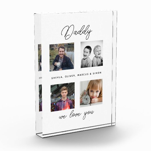 Bloc Photo Père avec enfants Famille Papa 4 Collage (Gauche)