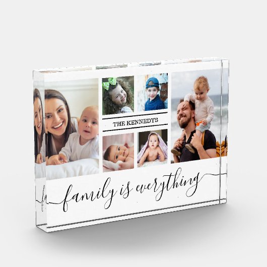 Bloc Photo Personalized 6 Picture Collage Quote Family Name  (Gauche)