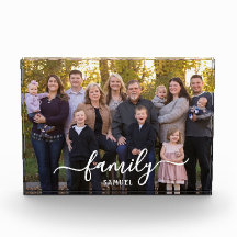 Personalized Family Photo Text Script Photo Block
