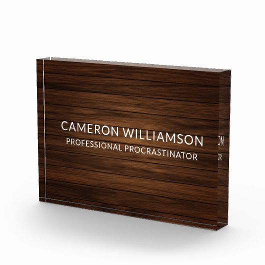Bloc Photo Personalized Funny Wood Paneling Procrastinator (Droite)