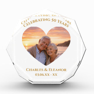 Bloc Photo Personalized Golden 50th Anniversary Gift Photo