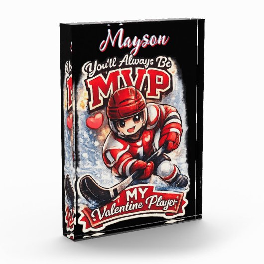 Bloc Photo Personalized Hockey MVP My Valentine Player (Gauche)