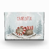 Bloc Photo Personalized Sleeping Bear Photo Block, Custom Nam (Devant)