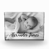 Bloc Photo Personnalisé Elegant Baby Name Script Photo cadeau (Devant)