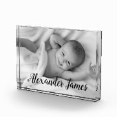 Bloc Photo Personnalisé Elegant Baby Name Script Photo cadeau (Droite)