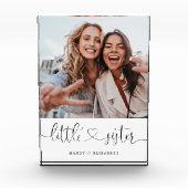 Bloc Photo Petite Soeur Script Soeurs Cadeau Photo Keepsaké (Devant)