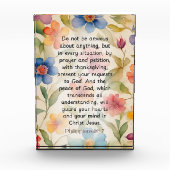 Bloc Photo Philippiens 4:6-7 Bible chrétienne Verse Aquarelle (Devant)
