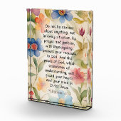 Bloc Photo Philippiens 4:6-7 Bible chrétienne Verse Aquarelle (Droite)