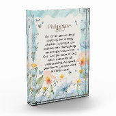 Bloc Photo Philippiens 4:6-7 Bible chrétienne Verse Aquarelle (Gauche)