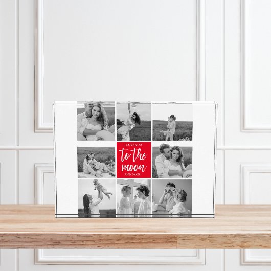 Bloc Photo Photo Collage Couple Moderne & Citation De La Lune