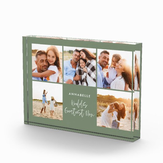 Bloc Photo Photo collage sage vert poule moderne mère jour (Droite)