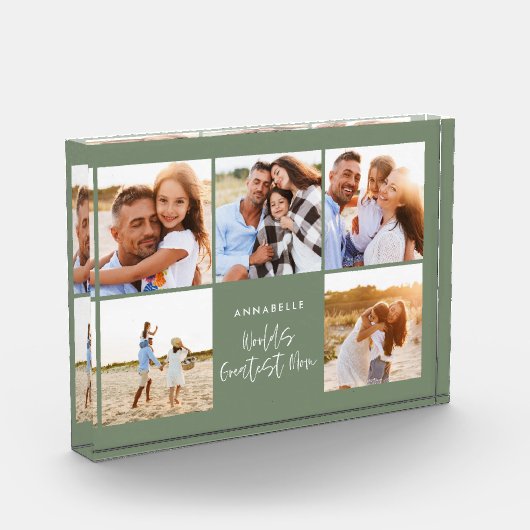 Bloc Photo Photo collage sage vert poule moderne mère jour (Gauche)