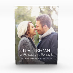 Bloc Photo Photo de couple personnalisé Noms de jeunes mariés