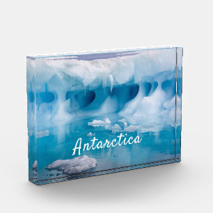 Bloc Photo Photo de l'iceberg Antarctique avec texte