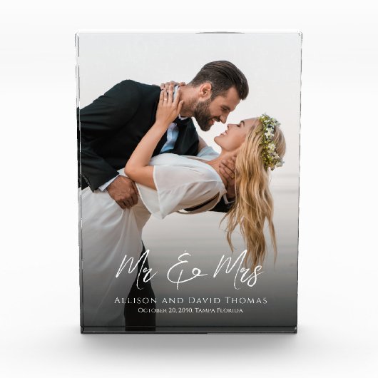 Bloc Photo Photo de mariage personnalisé M. et Mme. (Devant)