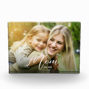Bloc Photo Photo de script moderne personnalisé pour maman