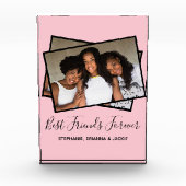 Bloc Photo Photo des meilleurs amis modernes Photo rose perso (Devant)