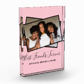 Bloc Photo Photo des meilleurs amis modernes Photo rose perso (Gauche)