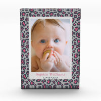 Photo Empreinte de léopard moderne rose gris