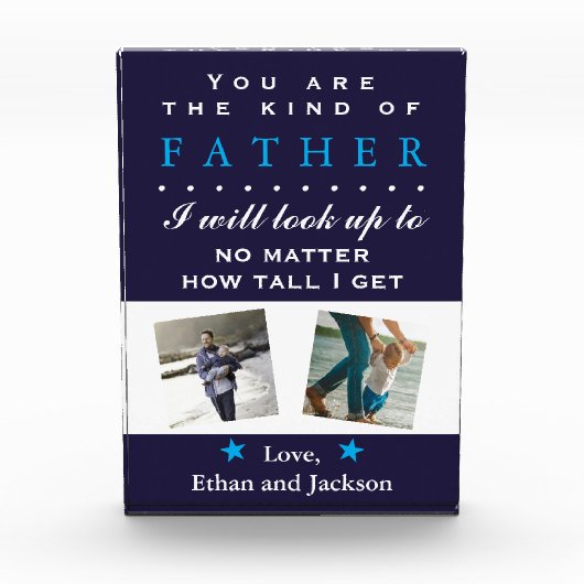 Bloc Photo Photo Fête des pères sentimentale Anniversaire Blo (Devant)